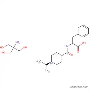 Molecular Structure of 592523-32-5 (D-Phenylalanine, N-[[trans-4-(1-methylethyl)cyclohexyl]carbonyl]-,
compd. with 2-amino-2-(hydroxymethyl)-1,3-propanediol (1:1))