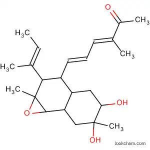 Molecular Structure of 593251-95-7 (3,5-Hexadien-2-one,
6-[decahydro-5,6-dihydroxy-1a,6-dimethyl-2-[(1E)-1-methyl-1-propenyl]
naphth[1,2-b]oxiren-3-yl]-3-methyl-, (3E,5E)-)