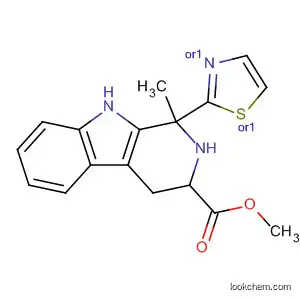 Molecular Structure of 595556-08-4 (1H-Pyrido[3,4-b]indole-3-carboxylic acid,
2,3,4,9-tetrahydro-1-methyl-1-(2-thiazolyl)-, methyl ester, (1R,3S)-rel-)