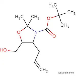 Molecular Structure of 596108-87-1 (3-Oxazolidinecarboxylic acid,
5-(hydroxymethyl)-2,2-dimethyl-4-(2-propenyl)-, 1,1-dimethylethyl ester,
(4R,5R)-)
