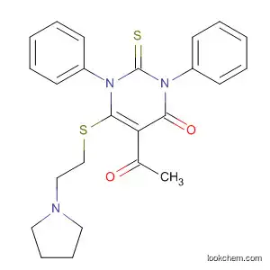 Molecular Structure of 596127-99-0 (4(1H)-Pyrimidinone,
5-acetyl-2,3-dihydro-1,3-diphenyl-6-[[2-(1-pyrrolidinyl)ethyl]thio]-2-thioxo
-)