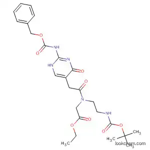 Glycine,
N-[[1,4-dihydro-4-oxo-2-[[(phenylmethoxy)carbonyl]amino]-5-pyrimidinyl]
acetyl]-N-[2-[[(1,1-dimethylethoxy)carbonyl]amino]ethyl]-, ethyl ester