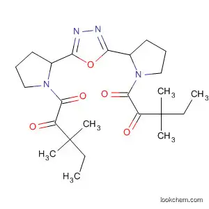 Molecular Structure of 320607-95-2 (Pyrrolidine,
2,2'-(1,3,4-oxadiazole-2,5-diyl)bis[1-(3,3-dimethyl-1,2-dioxopentyl)-,
(2S,2'S)-)