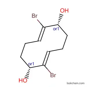 Molecular Structure of 36969-97-8 (2,7-Cyclodecadiene-1,6-diol, 2,7-dibromo-, (1R,2Z,6R,7Z)-rel-)