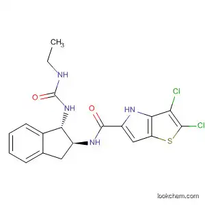 Molecular Structure of 596846-11-6 (4H-Thieno[3,2-b]pyrrole-5-carboxamide,
2,3-dichloro-N-[(1S,2S)-1-[[(ethylamino)carbonyl]amino]-2,3-dihydro-1
H-inden-2-yl]-)