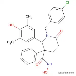 Molecular Structure of 597567-27-6 (3-Piperidinecarboxamide,
1-[(4-chlorophenyl)methyl]-N-hydroxy-2-(4-hydroxy-3,5-dimethylphenyl)-
6-oxo-3-phenyl-)