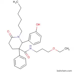 Molecular Structure of 597567-40-3 (3-Piperidinecarboxamide,
N-(3-ethoxypropyl)-1-hexyl-2-(3-hydroxyphenyl)-6-oxo-3-phenyl-)