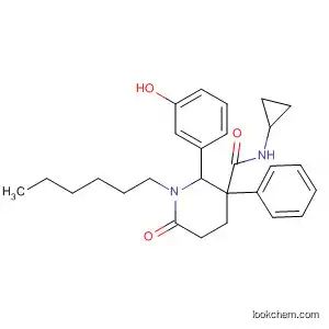 Molecular Structure of 597568-84-8 (3-Piperidinecarboxamide,
N-cyclopropyl-1-hexyl-2-(3-hydroxyphenyl)-6-oxo-3-phenyl-)
