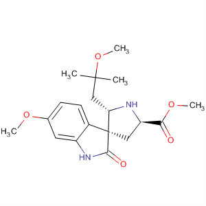 Molecular Structure of 599185-60-1 (Spiro[3H-indole-3,3'-pyrrolidine]-5'-carboxylic acid,
1,2-dihydro-6-methoxy-2'-(2-methoxy-2-methylpropyl)-2-oxo-, methyl
ester, (2'S,3S,5'R)-)