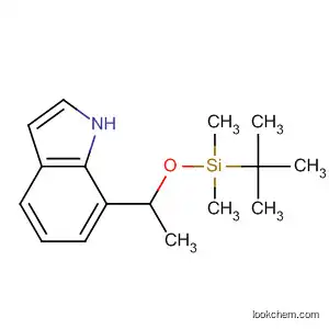 Molecular Structure of 603310-43-6 (1H-Indole, 7-[1-[[(1,1-dimethylethyl)dimethylsilyl]oxy]ethyl]-)