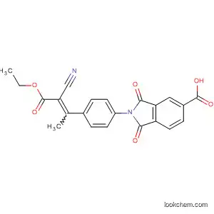 Molecular Structure of 603952-59-6 (1H-Isoindole-5-carboxylic acid,
2-[4-(2-cyano-3-ethoxy-1-methyl-3-oxo-1-propenyl)phenyl]-2,3-dihydro-1
,3-dioxo-)