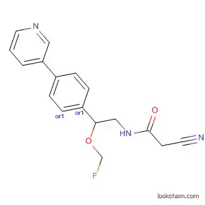 Molecular Structure of 605650-39-3 (Acetamide,
2-cyano-N-[(1R,2S)-1-(fluoromethyl)-2-hydroxy-2-[4-(3-pyridinyl)phenyl]
ethyl]-, rel-)