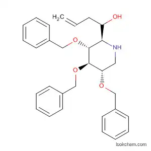 Molecular Structure of 682773-77-9 (2-Piperidinemethanol, 3,4,5-tris(phenylmethoxy)-1-(2-propenyl)-,
(2R,3R,4R,5S)-)
