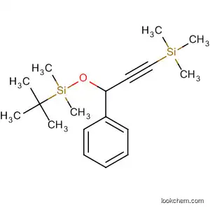 Molecular Structure of 200574-96-5 (Silane,
(1,1-dimethylethyl)dimethyl[[1-phenyl-3-(trimethylsilyl)-2-propynyl]oxy]-)