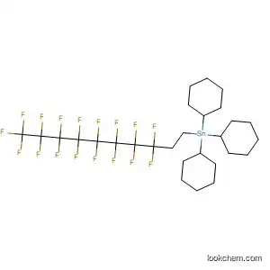 Molecular Structure of 481066-98-2 (Stannane,
tricyclohexyl(3,3,4,4,5,5,6,6,7,7,8,8,9,9,10,10,10-heptadecafluorodecyl)
-)