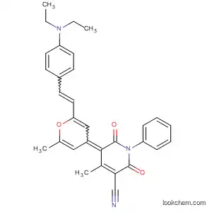 Molecular Structure of 683213-17-4 (3-Pyridinecarbonitrile,
5-[2-[2-[4-(diethylamino)phenyl]ethenyl]-6-methyl-4H-pyran-4-ylidene]-1,
2,5,6-tetrahydro-4-methyl-2,6-dioxo-1-phenyl-)