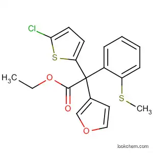 Molecular Structure of 683251-23-2 (3-Furanacetic acid, 2-(5-chloro-2-thienyl)-5-[4-(methylthio)phenyl]-, ethyl
ester)