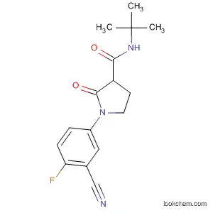 Molecular Structure of 685532-72-3 (3-Pyrrolidinecarboxamide,
1-(3-cyano-4-fluorophenyl)-N-(1,1-dimethylethyl)-2-oxo-)