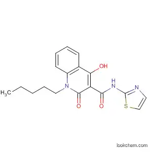 Molecular Structure of 167565-17-5 (3-Quinolinecarboxamide,
1,2-dihydro-4-hydroxy-2-oxo-1-pentyl-N-2-thiazolyl-)