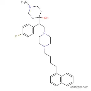 Molecular Structure of 385844-19-9 (4-Piperidinol,
4-[1-(4-fluorophenyl)-2-[4-[4-(1-naphthalenyl)butyl]-1-piperazinyl]ethyl]-1-
methyl-)