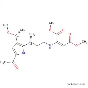 Molecular Structure of 721925-39-9 (2-Butenedioic acid,
2-[[(2R)-2-[5-acetyl-3-[(1R)-1-methoxyethyl]-1H-pyrrol-2-yl]propyl]methyl
amino]-, dimethyl ester, (2E)-rel-)
