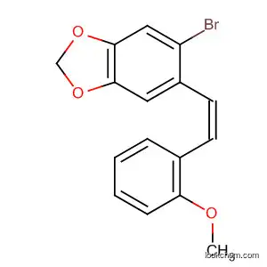 Molecular Structure of 87538-88-3 (1,3-Benzodioxole, 5-bromo-6-[2-(2-methoxyphenyl)ethenyl]-, (Z)-)