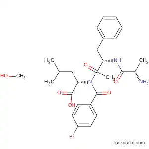 Molecular Structure of 880493-31-2 (L-Leucine, N-(4-bromobenzoyl)-L-alanyl-a-methyl-L-phenylalanyl-,
compd. with methanol (1:1))