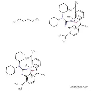 Molecular Structure of 881033-23-4 (Guanidine, N',N''-bis[2,6-bis(1-methylethyl)phenyl]-N,N-dicyclohexyl-,
thallium(1+) salt, compd. with hexane (2:1))