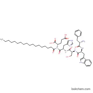 Molecular Structure of 881038-29-5 (L-Glutamic acid,
N-(1-oxooctadecyl)-L-phenylalanyl-L-tryptophyl-L-seryl-L-histidyl-)