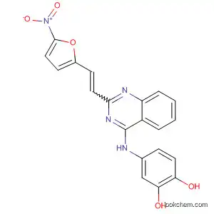 Molecular Structure of 881169-49-9 (1,2-Benzenediol,
4-[[2-[2-(5-nitro-2-furanyl)ethenyl]-4-quinazolinyl]amino]-)