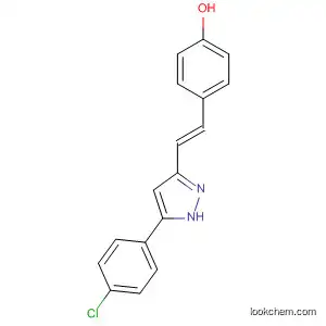 Molecular Structure of 881213-69-0 (Phenol, 4-[(1E)-2-[5-(4-chlorophenyl)-1H-pyrazol-3-yl]ethenyl]-)
