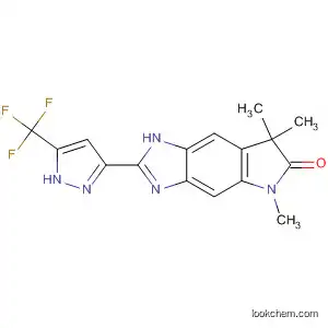 Molecular Structure of 881692-92-8 (Pyrrolo[2,3-f]benzimidazol-6(1H)-one,
5,7-dihydro-5,7,7-trimethyl-2-[5-(trifluoromethyl)-1H-pyrazol-3-yl]-)
