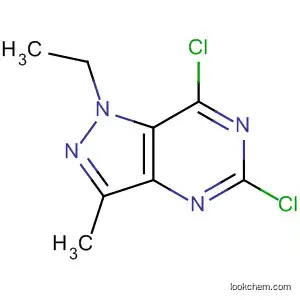 Molecular Structure of 928767-20-8 (1H-Pyrazolo[4,3-d]pyrimidine, 5,7-dichloro-1-ethyl-3-methyl-)